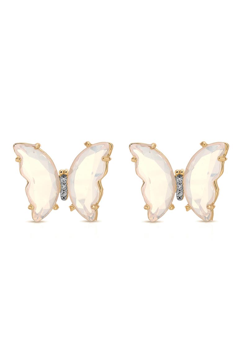 Butterfly Stud Earrings, Alternate, color, OPAL