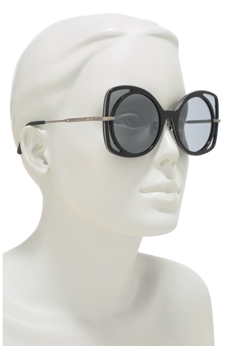51mm Oval Sunglasses, Alternate, color, BLACK SILVER/GFS