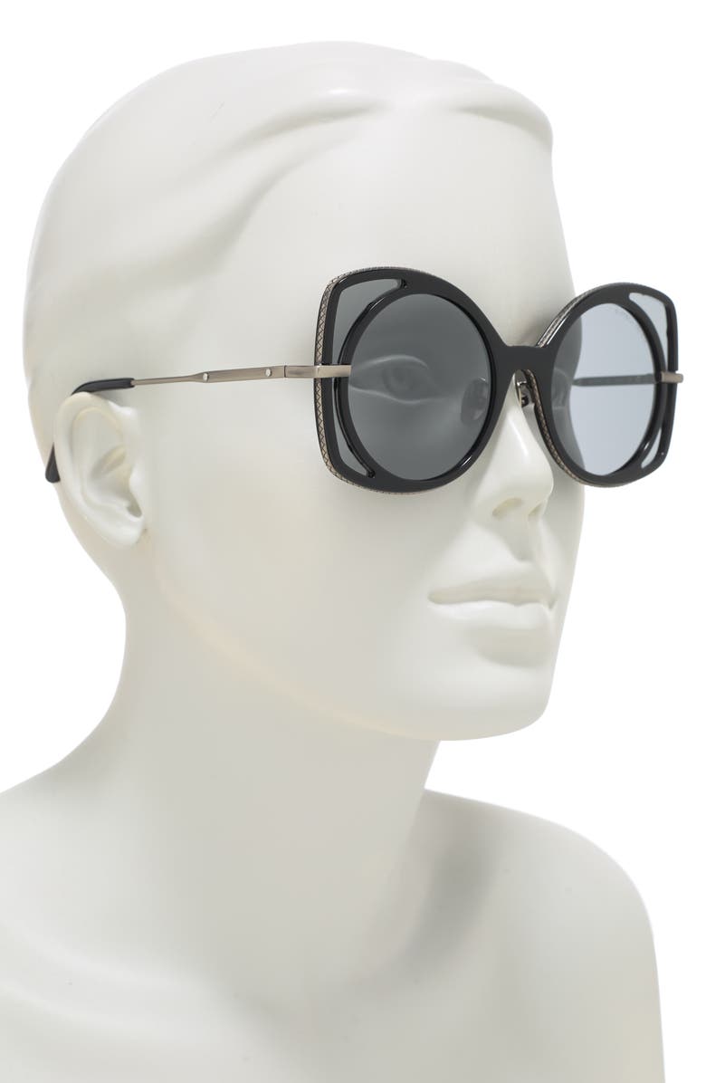 Bottega Veneta 51mm Oval Sunglasses, Alternate, color,