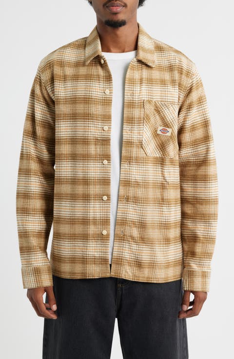 Forest Check Flannel Button-Up Shirt