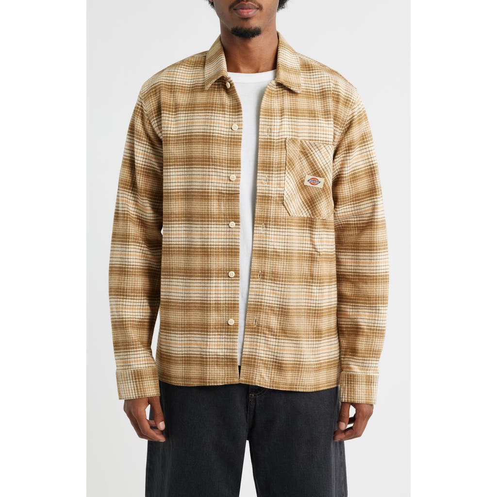 Dickies Forest Check Flannel Button-up Shirt In Brown