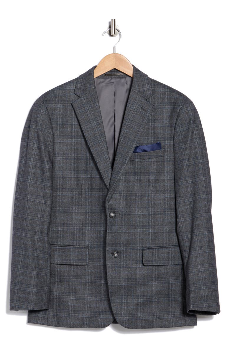 Duchamp Slim Fit Plaid Sport Coat, Alternate, color, Grey