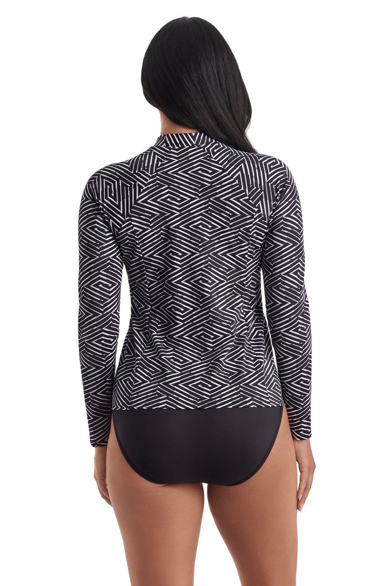 Long Sleeve Full Zip Chlorine Resistant Sunshirt, Alternate, color, In Graphic Detail