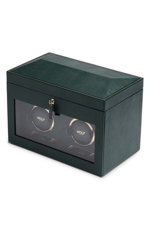 British Racing Double Watch Winder with Storage