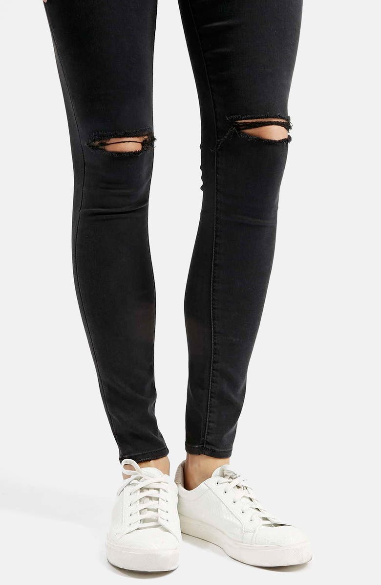Topshop Moto 'Leigh' Ripped Skinny Jeans, Alternate, color, 