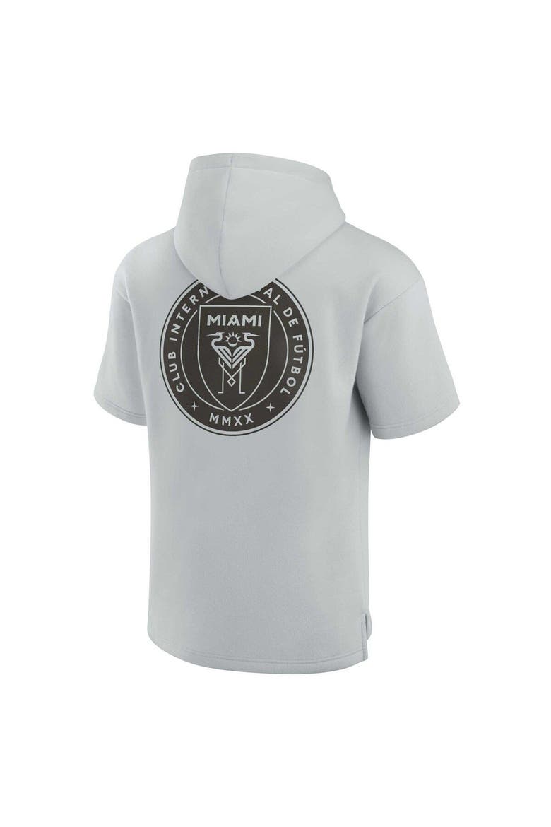 Unisex Fanatics Signature Gray Inter Miami CF Elements Super Soft Fleece Short Sleeve Pullover Hoodie, Alternate, color, Gray