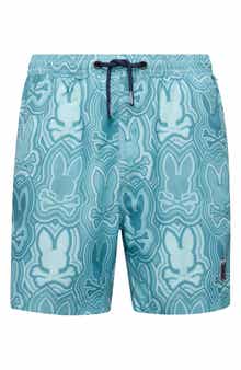 Psycho Bunny Kids' Chuck Print Swim Trunks