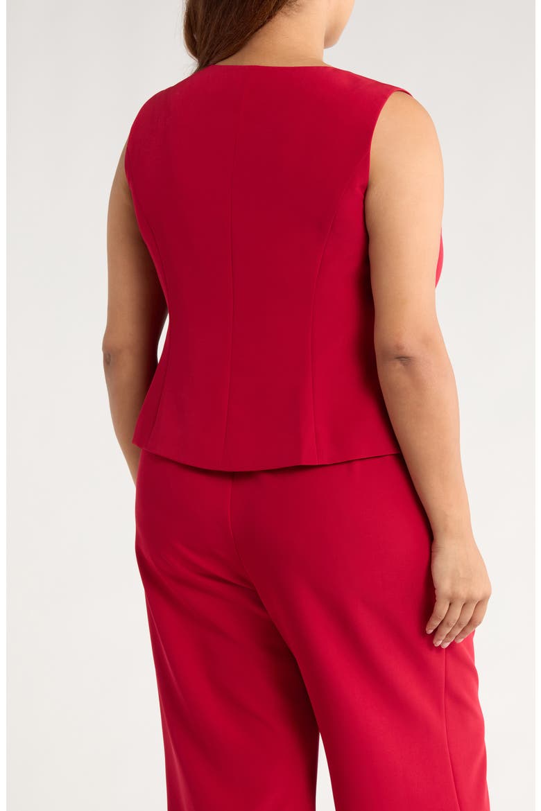 Hammered Button-Up Vest, Alternate, color, RED