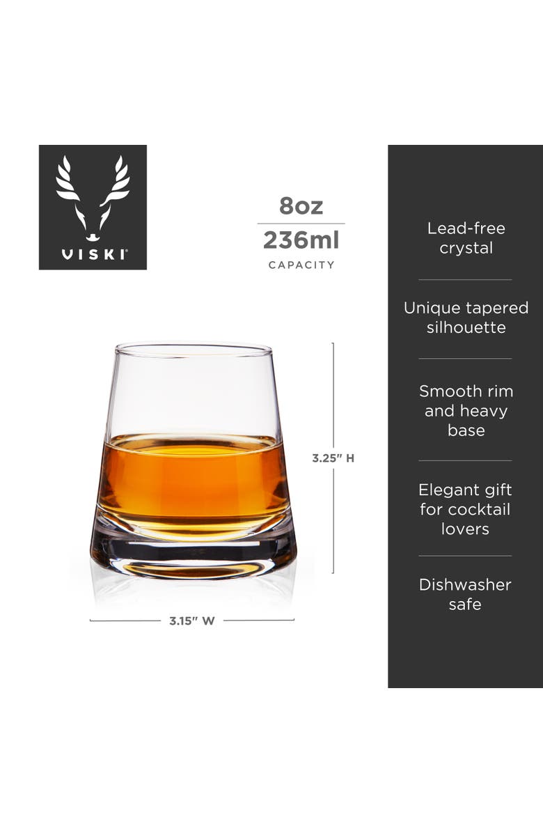 Viski Burke Crystal Whiskey Glasses Set of 2, Alternate, color, Clear