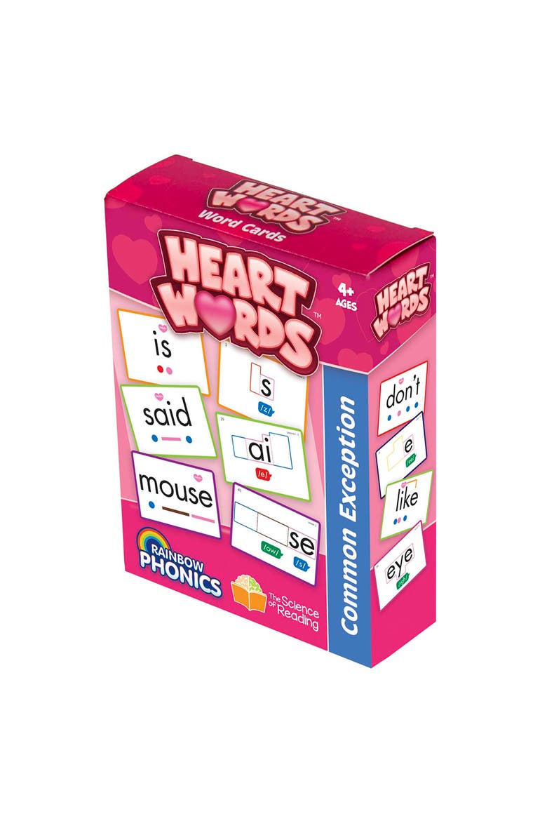 Rainbow Phonics Heart Word Flash Cards, Alternate, color, Multicolored