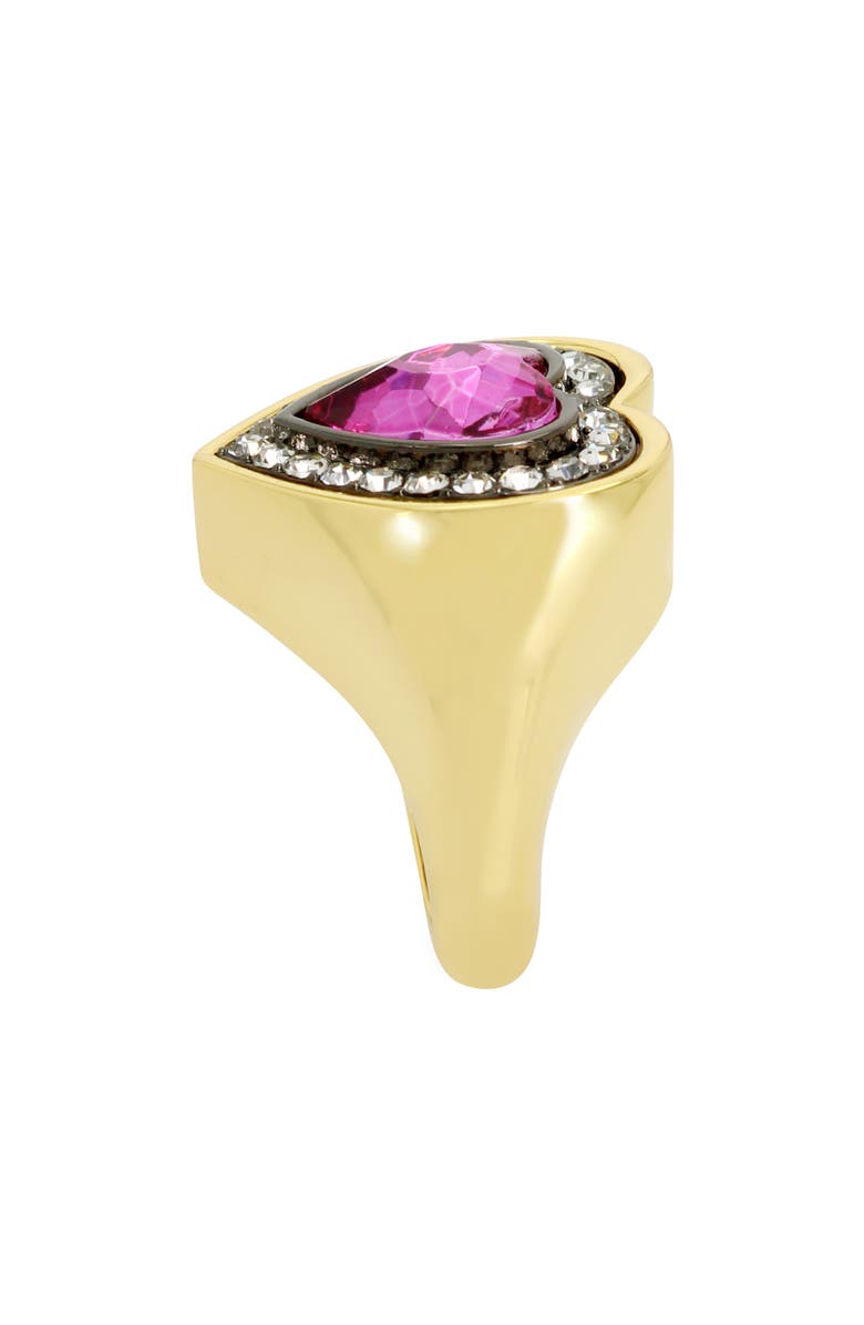 Kurt Geiger London Crystal Heart Halo Cocktail Ring, Alternate, color, Pink