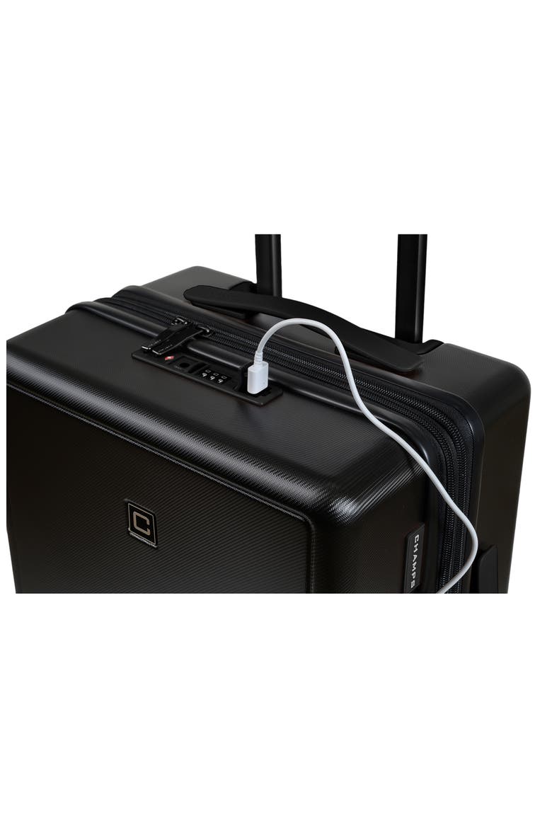 Vintage Muse 3-Piece Hardside Spinner Suitcases, Alternate, color, BLACK/ BLACK