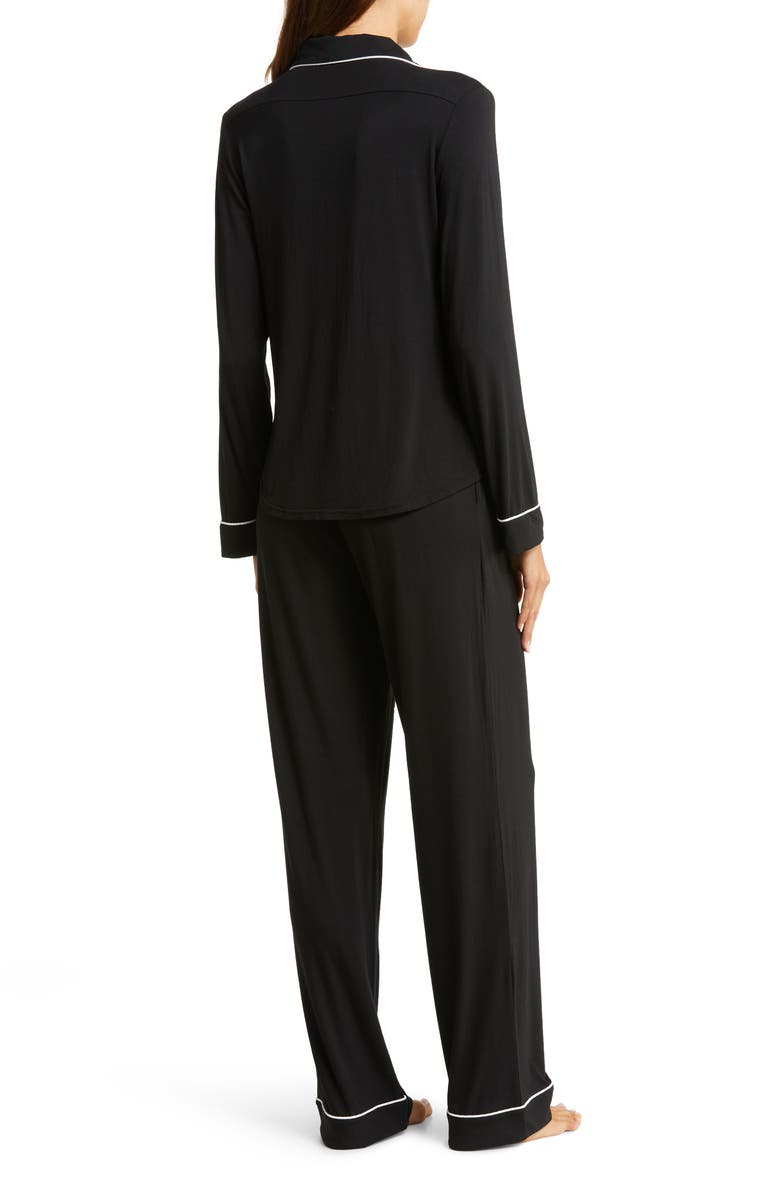 Cozy Earth Long Sleeve Knit Pajamas, Alternate, color, Black