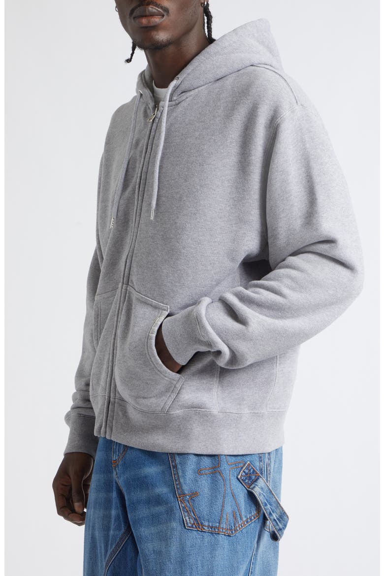 Loafer Stitch Zip Hoodie, Alternate, color, MID GREY MELANGE