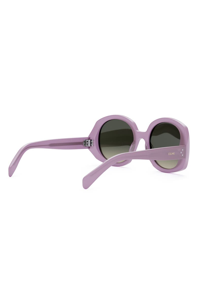 CELINE 53mm Gradient Round Sunglasses, Alternate, color, Shiny Lilac / Gradient Brown