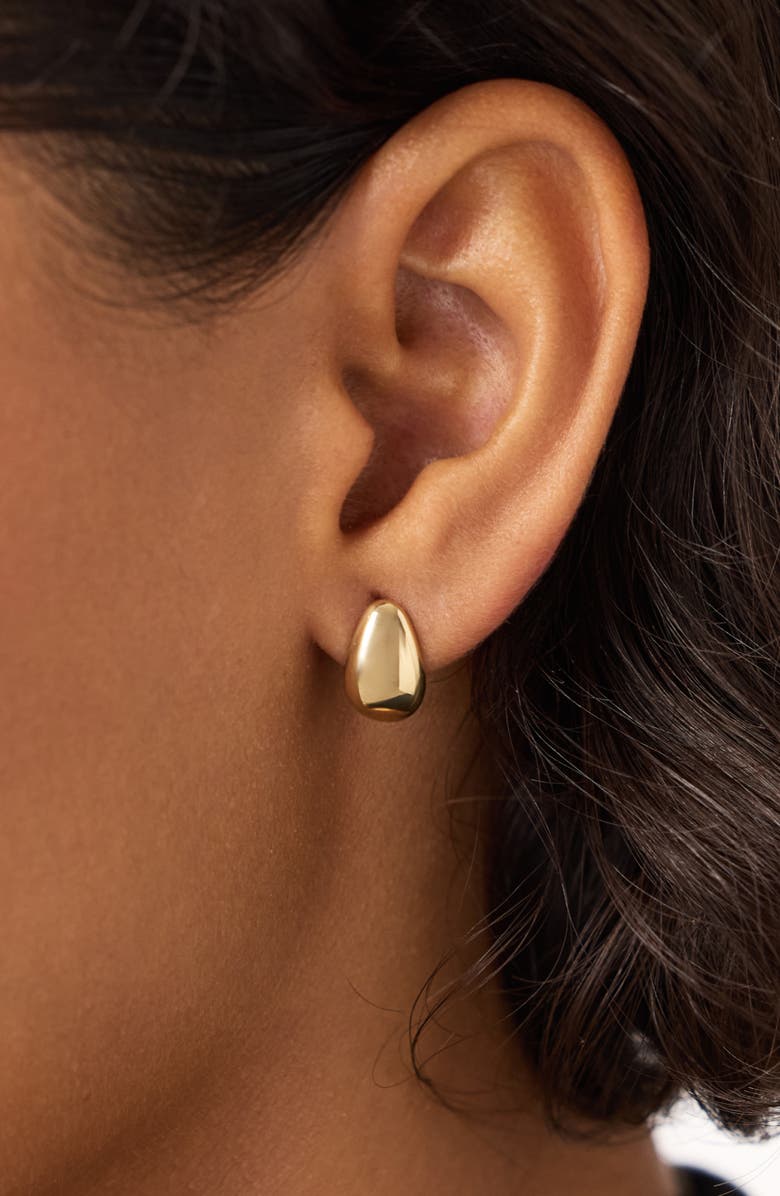 Ana Luisa Gold Stud Earrings - Gold Teardrop Huggie Studs, Alternate, color, Gold