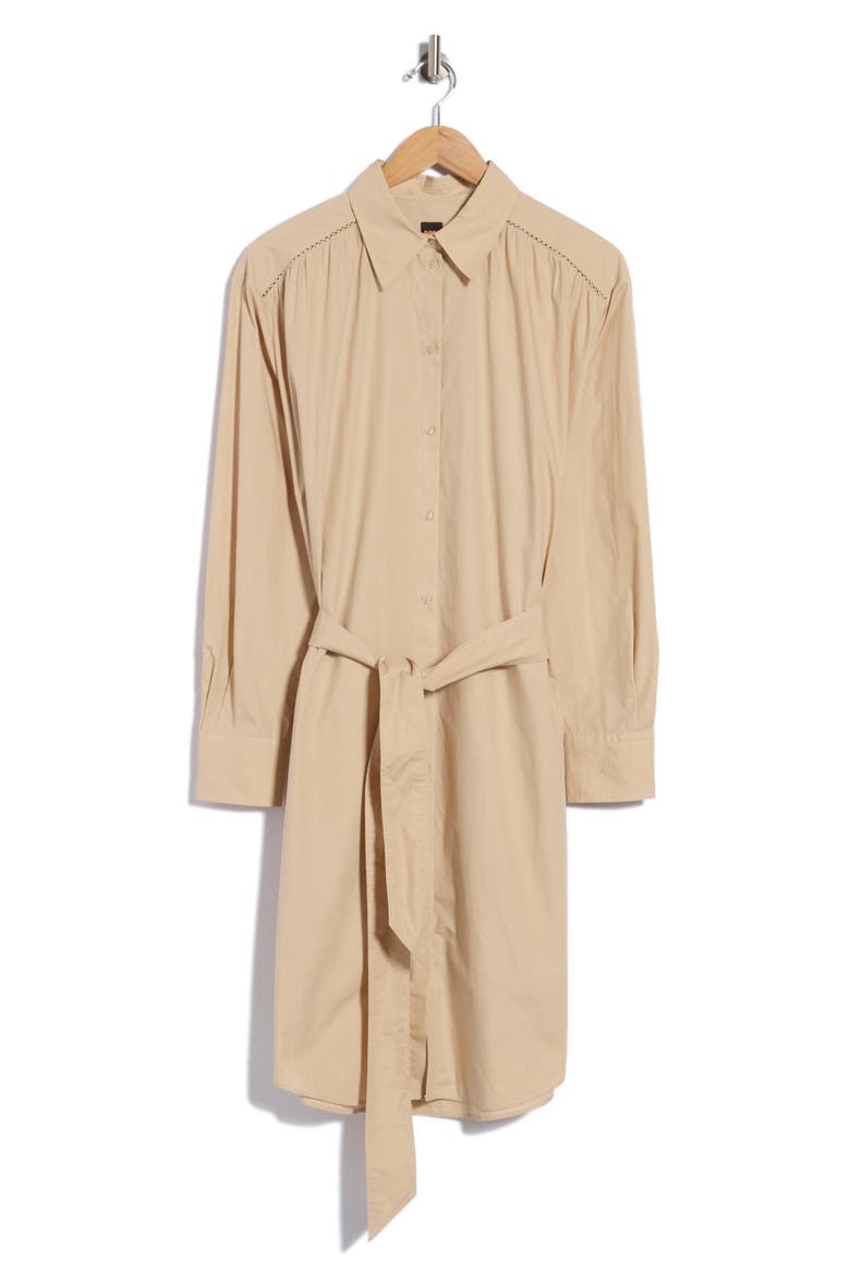 Cotton Belted Shirtdress, Main, color, OPEN BEIGE