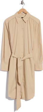 BOSS Cotton Belted Shirtdress