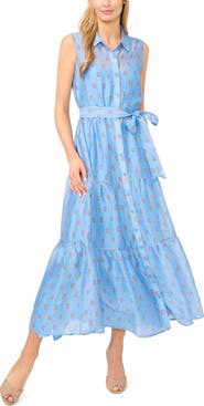 Halogen® Scarf Print Sleeveless Shirtdress