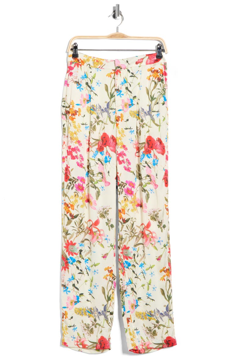 Joie Printed Pleated Pants, Main, color, Meadow Bloom Floral Print