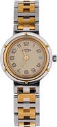 Pre-Owned Hermes Clipper Quartz Watch Stainless Steel with Plated Metal 24