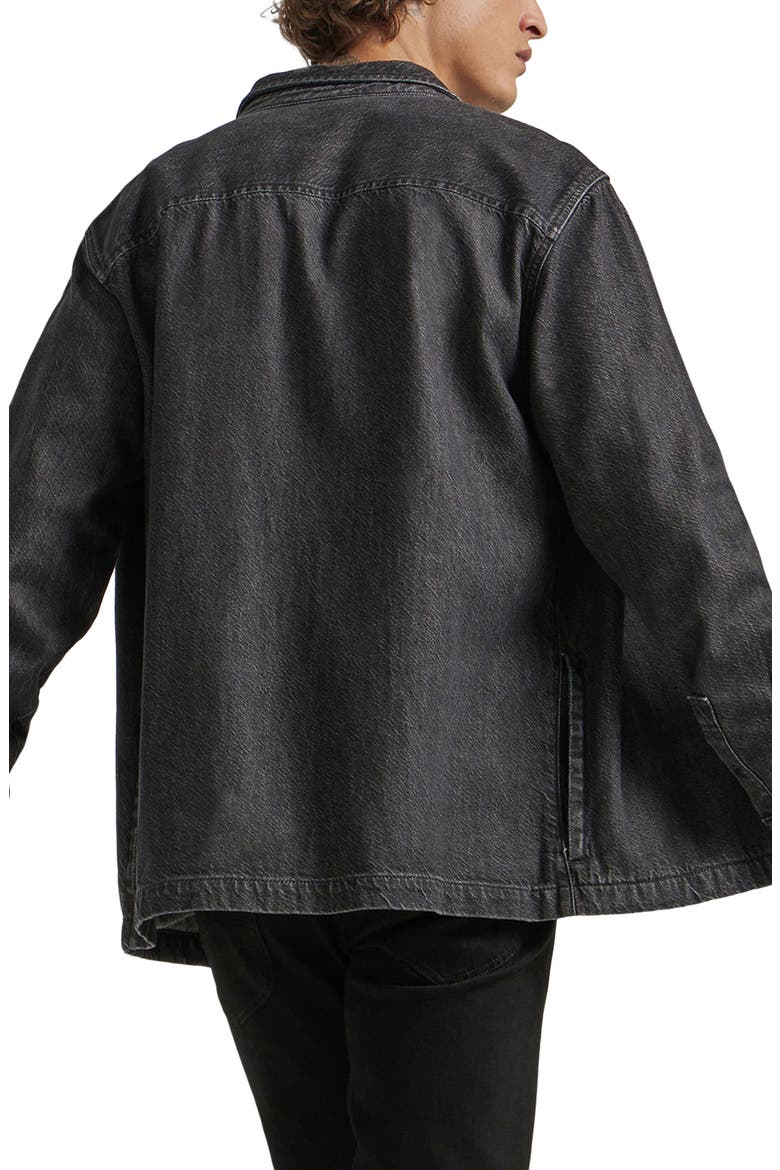 Denim Overshirt, Alternate, color, GREY BLACK