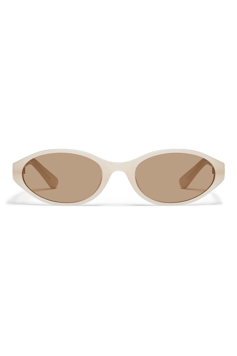Aura Points 55mm Oval Sunglasses, Main, color, BONE/ TAN