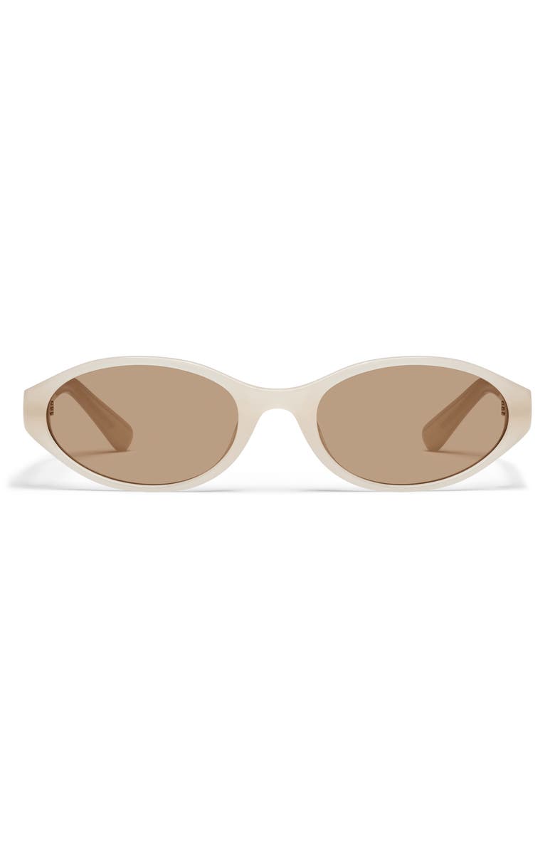 QUAY Aura Points 55mm Oval Sunglasses, Main, color, Bone/ Tan
