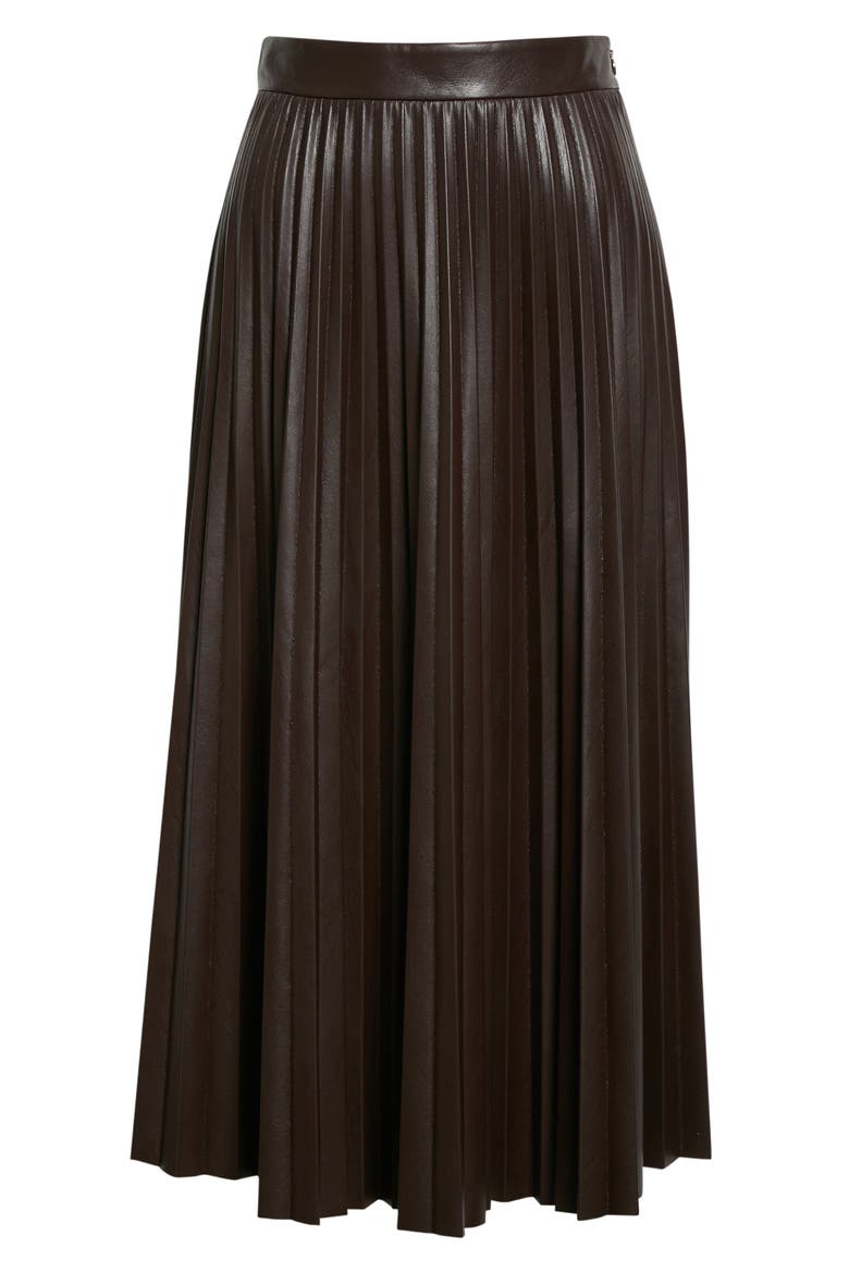 Vaplita Leather Midi Skirt, Alternate, color, CHOCOLATE