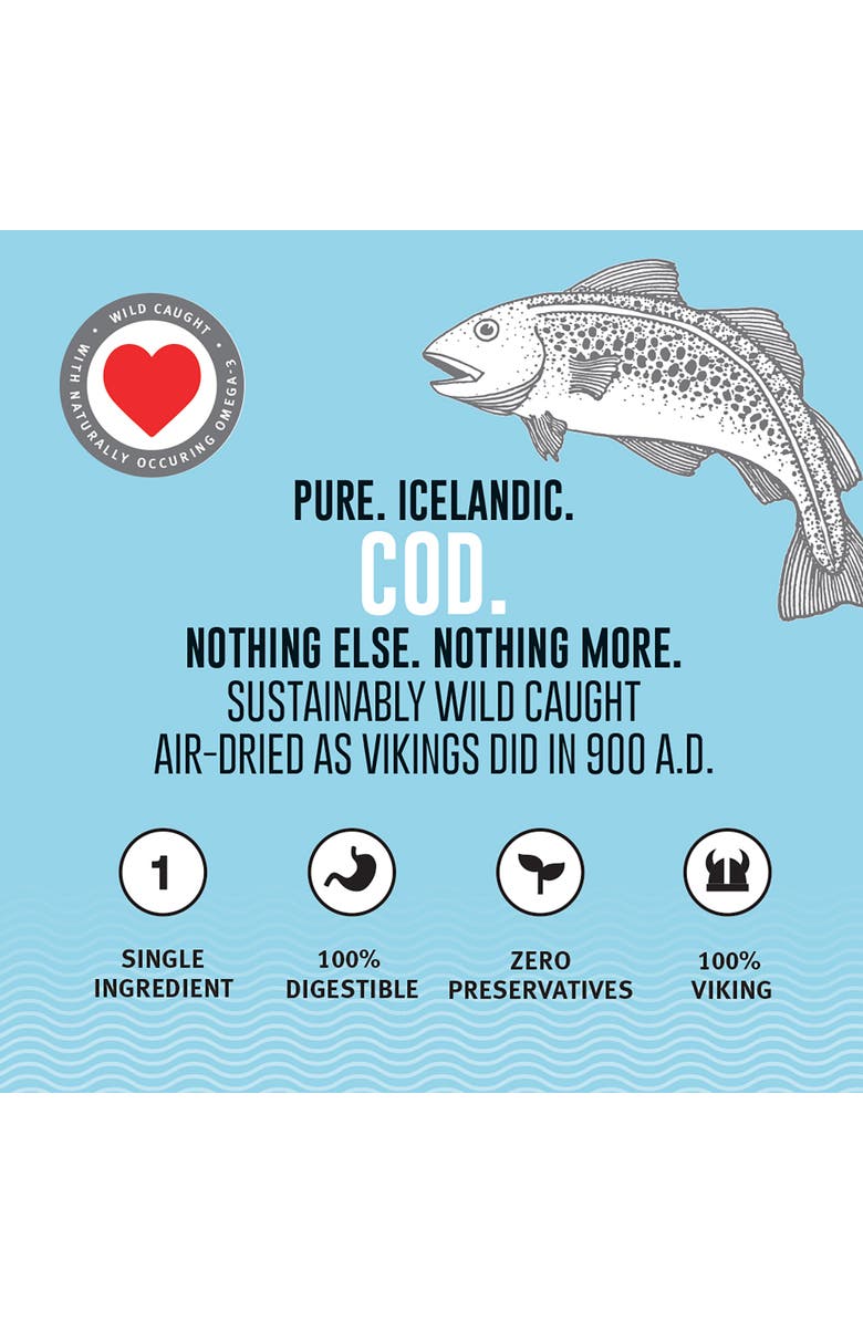 ICELANDIC+ Cod Skin 10" Long Dog Chew Sticks Treat, 2 Pack Bag, Alternate, color, Multicolored