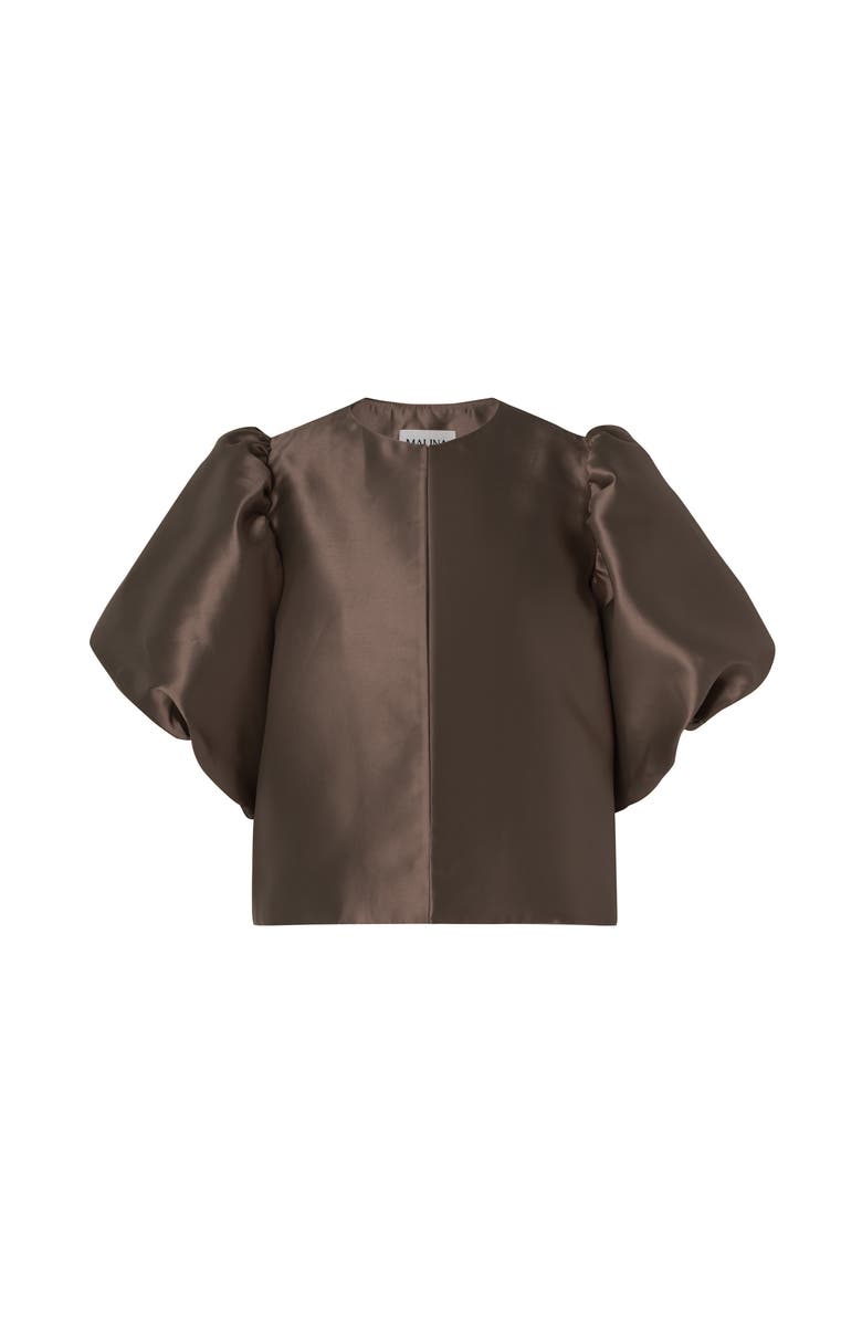 Malina Cleo Pouf Balloon Sleeve Blouse, Alternate, color, Chocolate