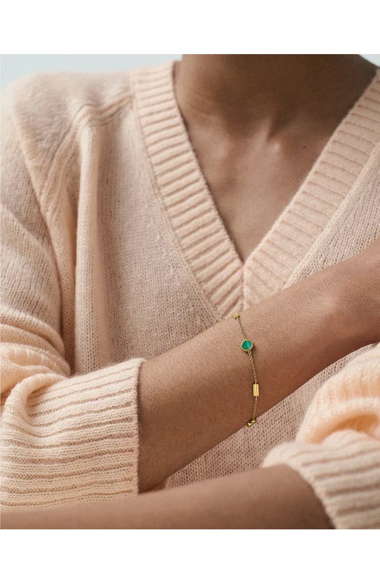 Astley Clarke Gold Stilla Malachite Station Bracelet, Alternate, color, Malachite