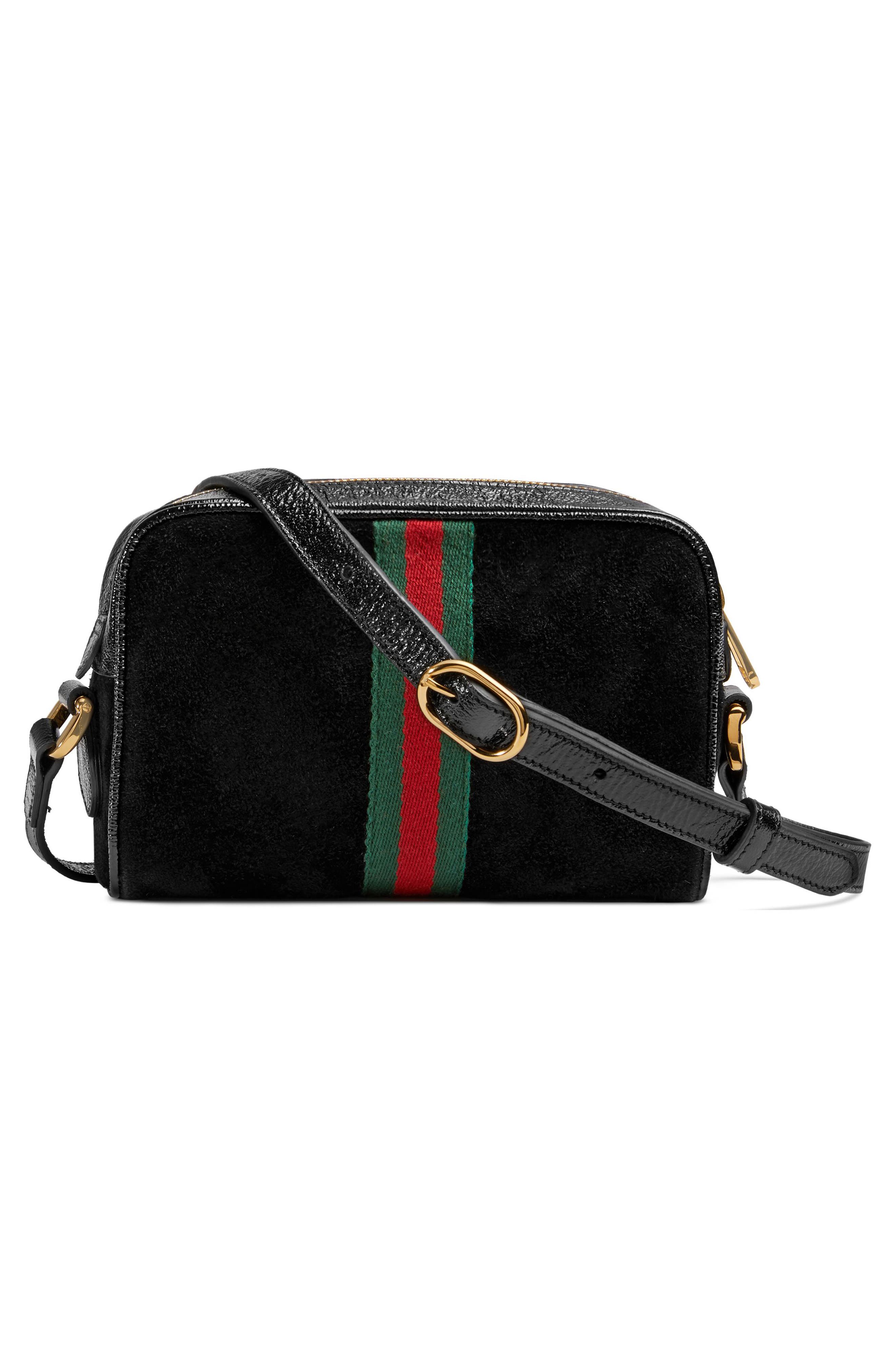 Gucci Ophidia Small Suede & Leather Crossbody Bag, Alternate, color, 