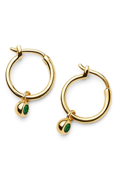 Missoma Tennis Charm Mini Hoop Earrings In Brown