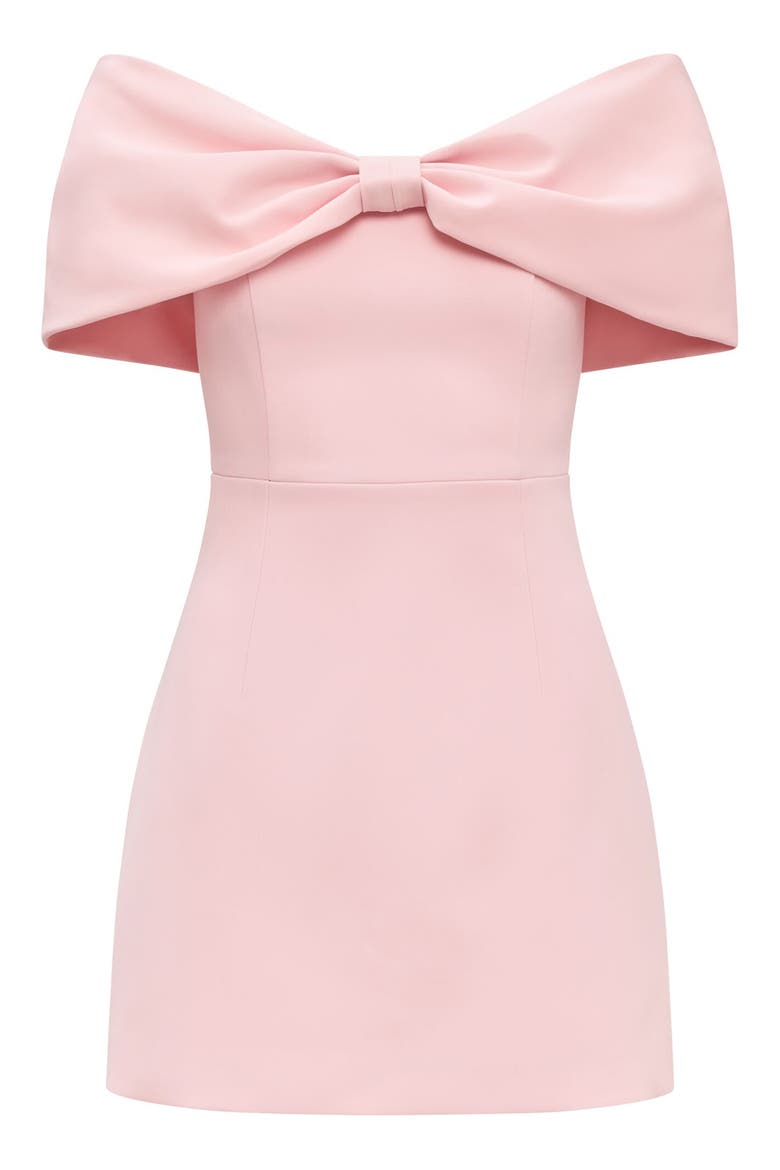 Scottie Off the Shoulder Bow Minidress, Alternate, color, PRETTY PINK