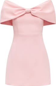 Ever New Scottie Off the Shoulder Bow Minidress