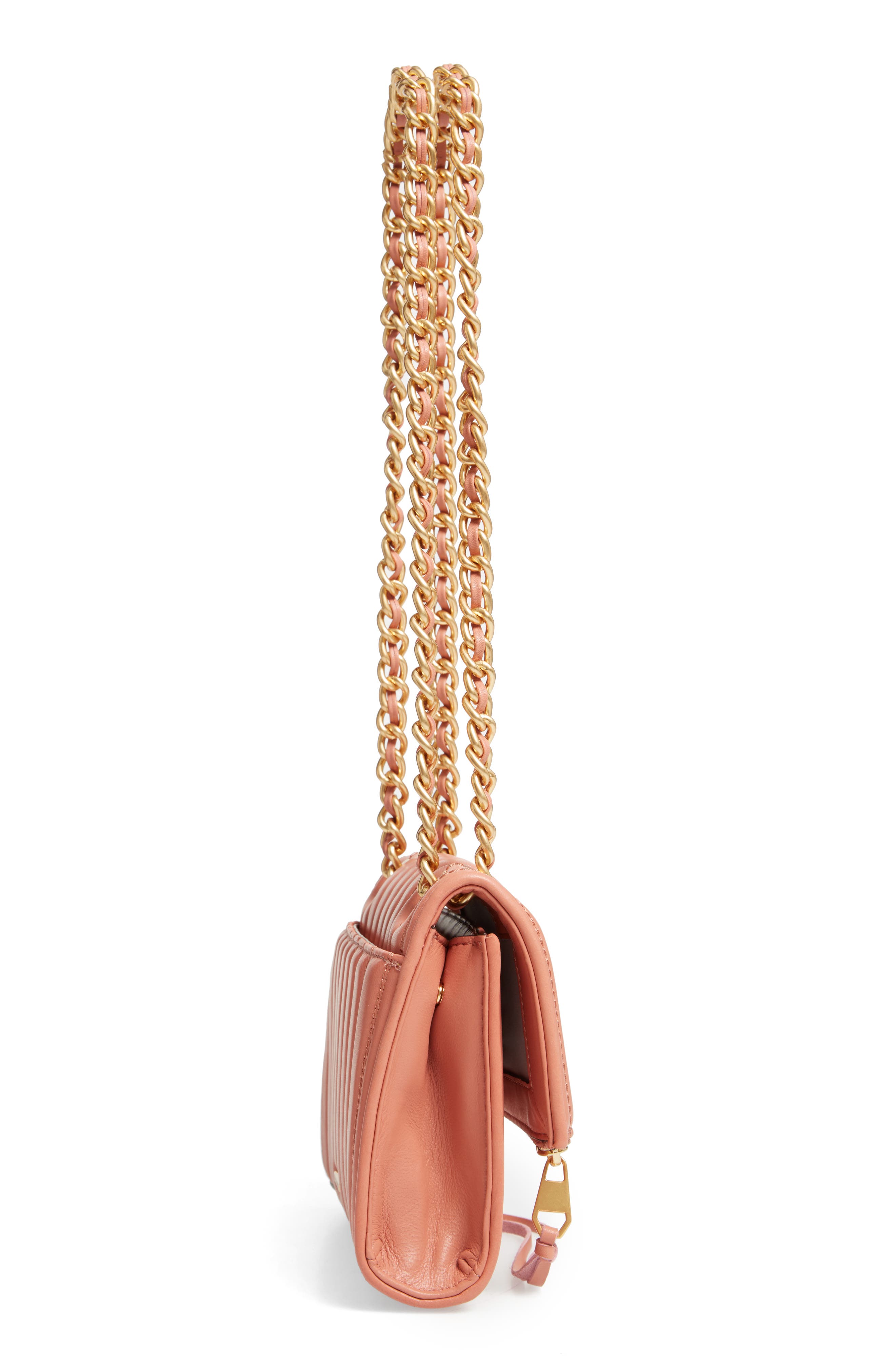 Dylan Quilted Leather Crossbody Bag, Alternate, color, DUSTY PEACH