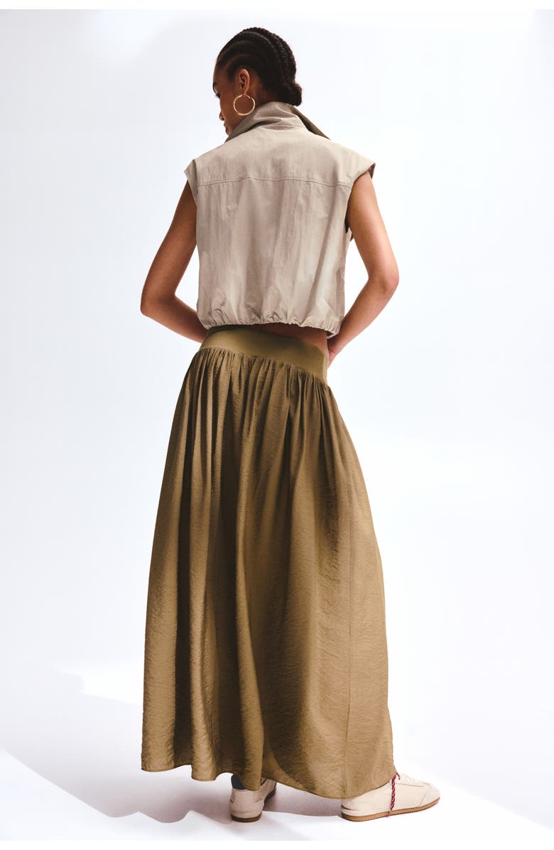 H&M Maxi skirt, Alternate, color, Khaki Green