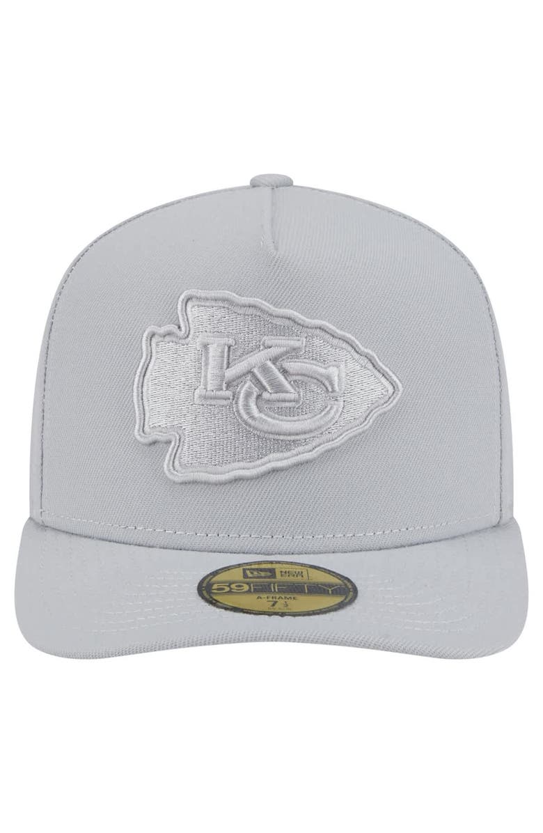 New Era Men's New Era Gray Kansas City Chiefs Color Pack A-Frame 59FIFTY Fitted Hat, Alternate, color, 