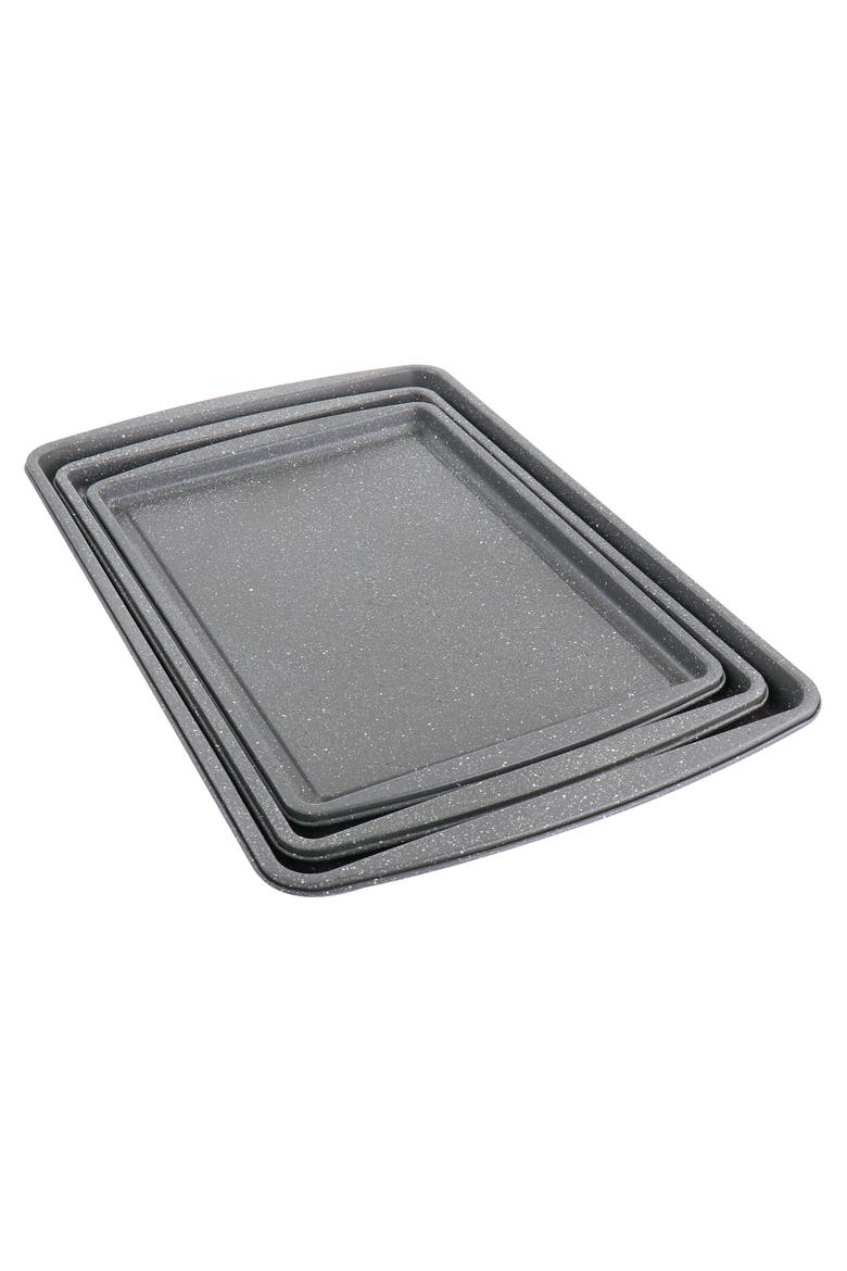 3 Piece Carbon Steel Cookie Sheet Set, Main, color, Grey