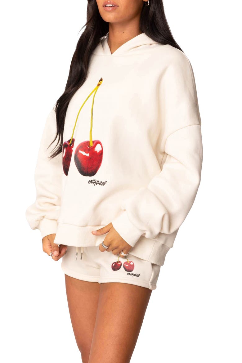 Mon Cheri Cotton Blend Hoodie, Alternate, color, CREAM