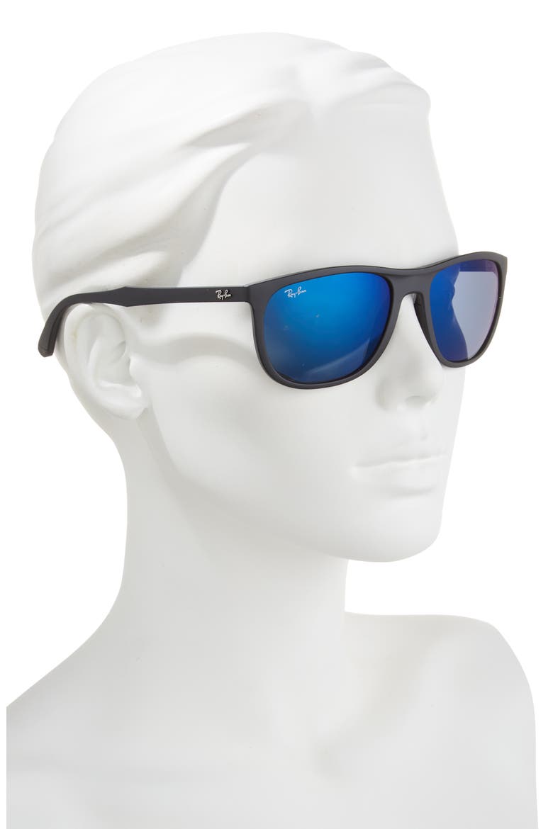 58mm Square Sunglasses, Alternate, color, BLACK BLUE