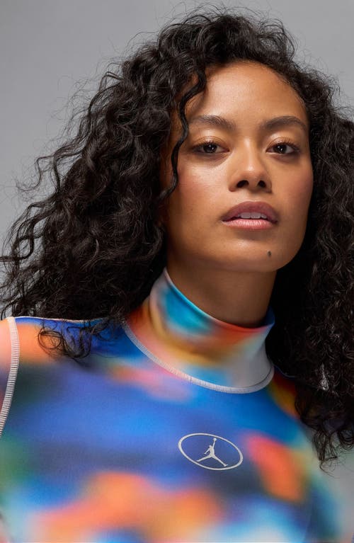 Jordan Flight Mountainside Long Sleeve Thong Bodysuit In Multi