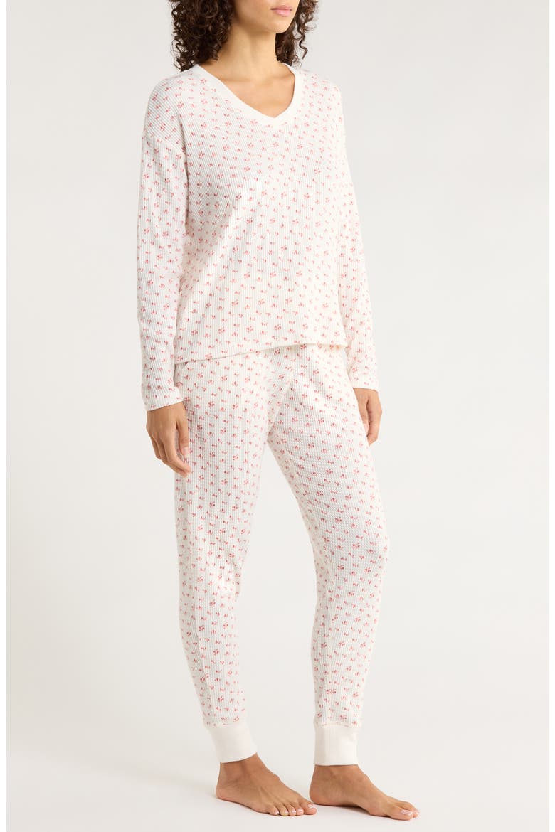 Super Soft Thermal Knit Pajamas, Alternate, color, STRAWBERRY DITSY