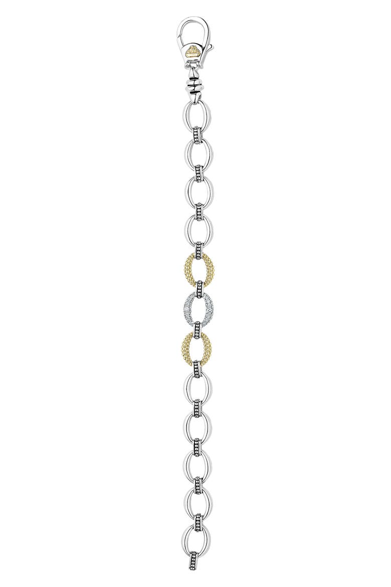 Caviar Lux Diamond Station Link Bracelet, Alternate, color, SILVER/ DIAMOND