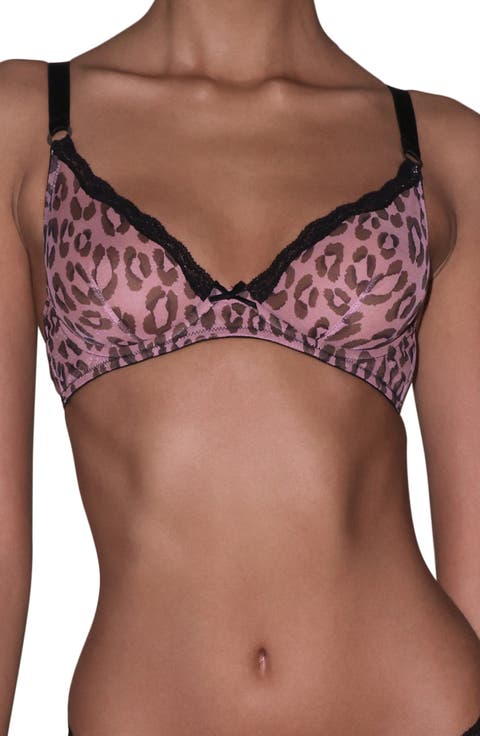 Printed Underwire Sheer Tulle Demi Bra