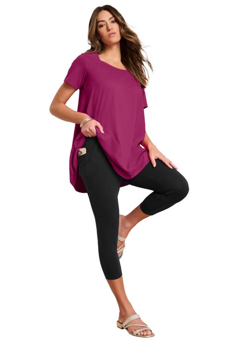 Side-Pocket Essential Capri Legging (Plus)