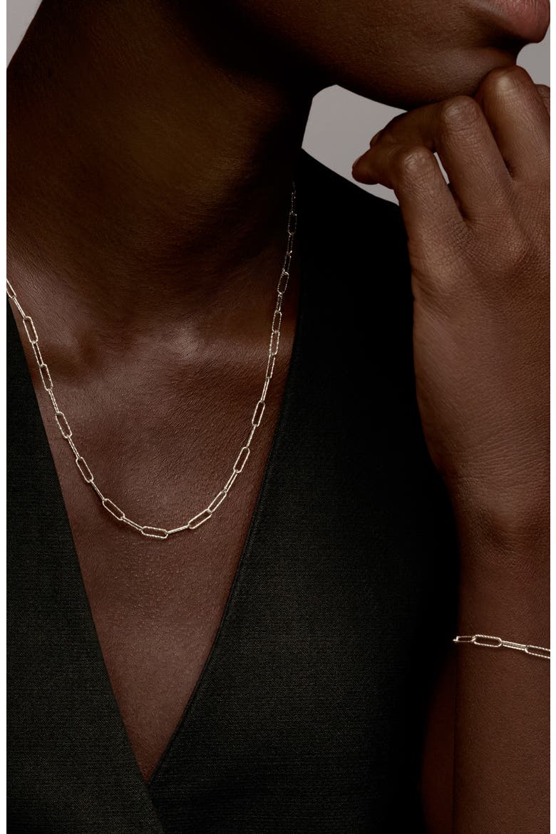 Alta Textured Chain Necklace & Bracelet Set, Alternate, color, STERLING SILVER