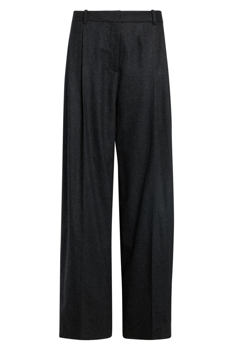 August Pleated Stretch Virgin Wool & Cashmere Pants, Main, color, CHARCOAL