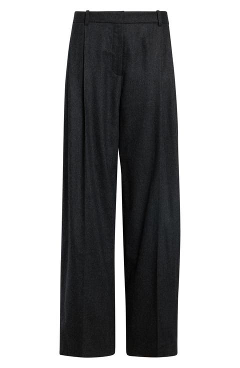 August Pleated Stretch Virgin Wool & Cashmere Pants